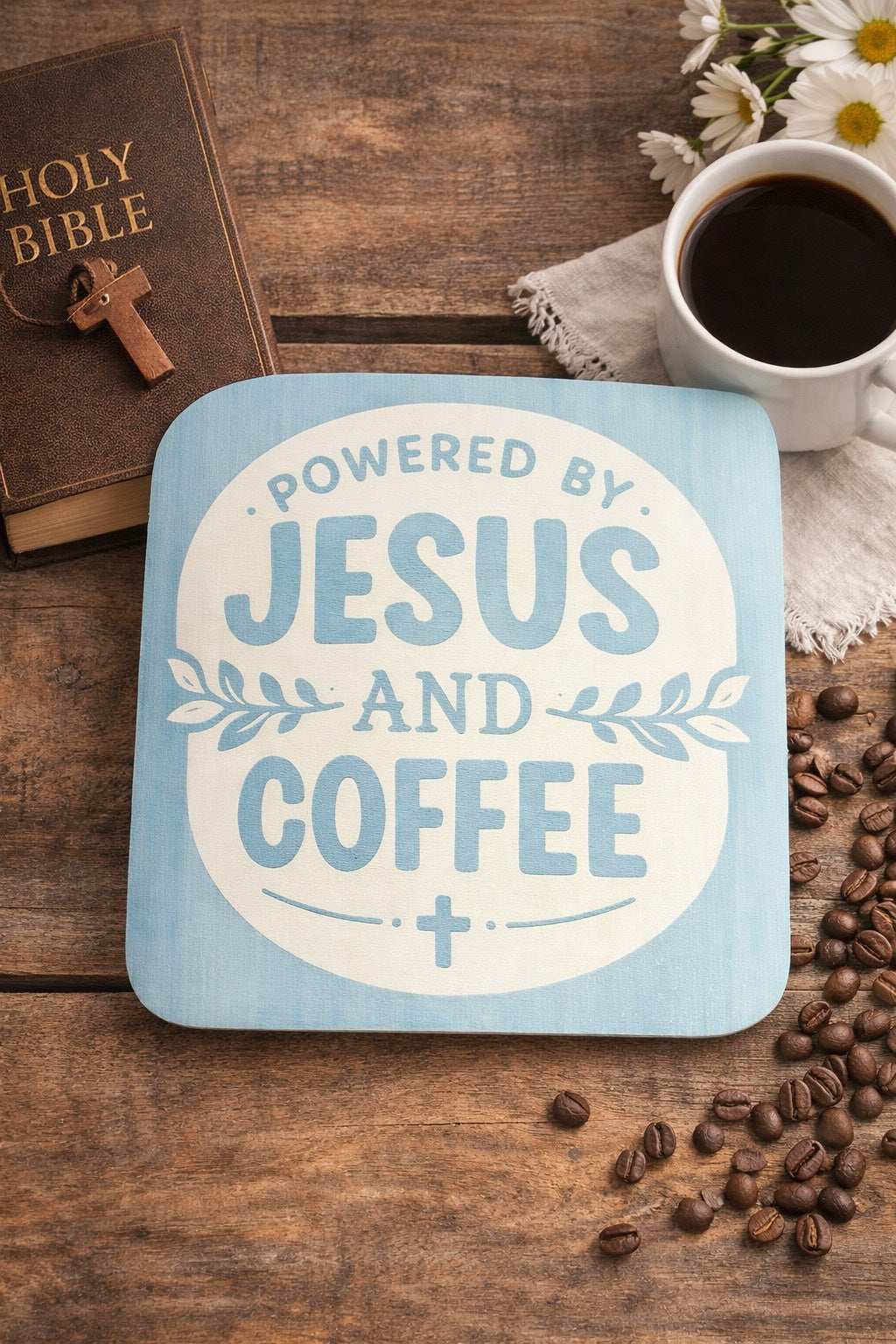 powered by Jesus & coffee (decal)