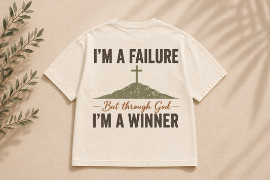 Through God I’m a Winner – Comfort Colors T-Shirt (Faith Statement Tee)