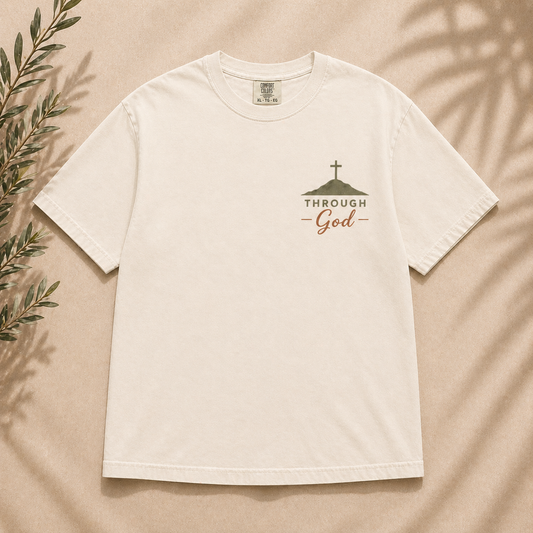 Through God I’m a Winner – Comfort Colors T-Shirt (Faith Statement Tee)