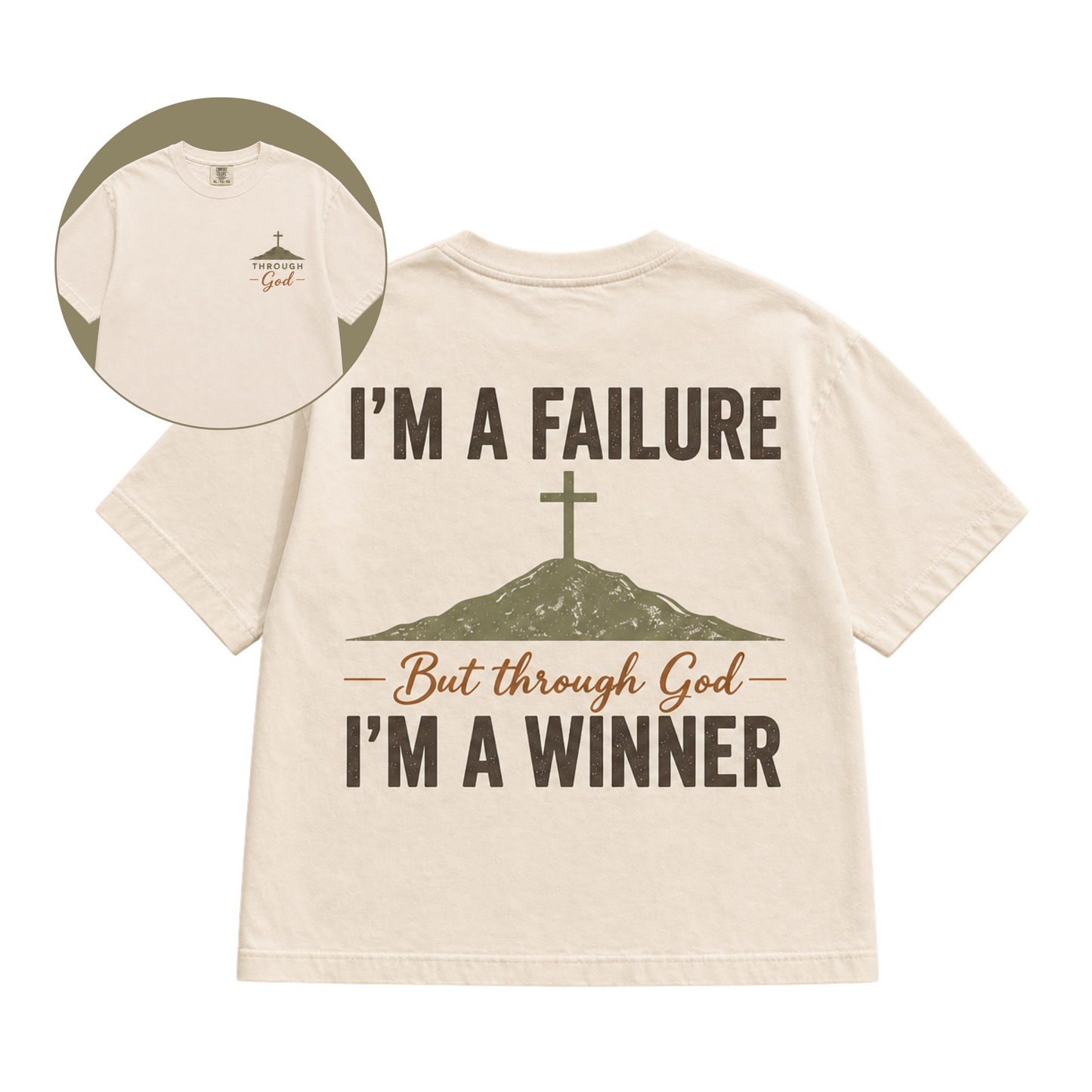 Through God I’m a Winner – Comfort Colors T-Shirt (Faith Statement Tee)