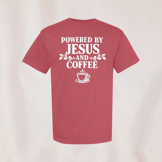 Powered by Jesus and Coffee (t-shirt)